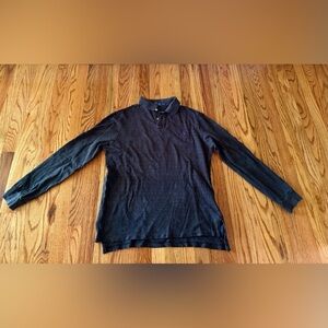 Polo Ralph Lauren Long Sleeve Collared Shirt - Custom Fit - Black/Gray - Large